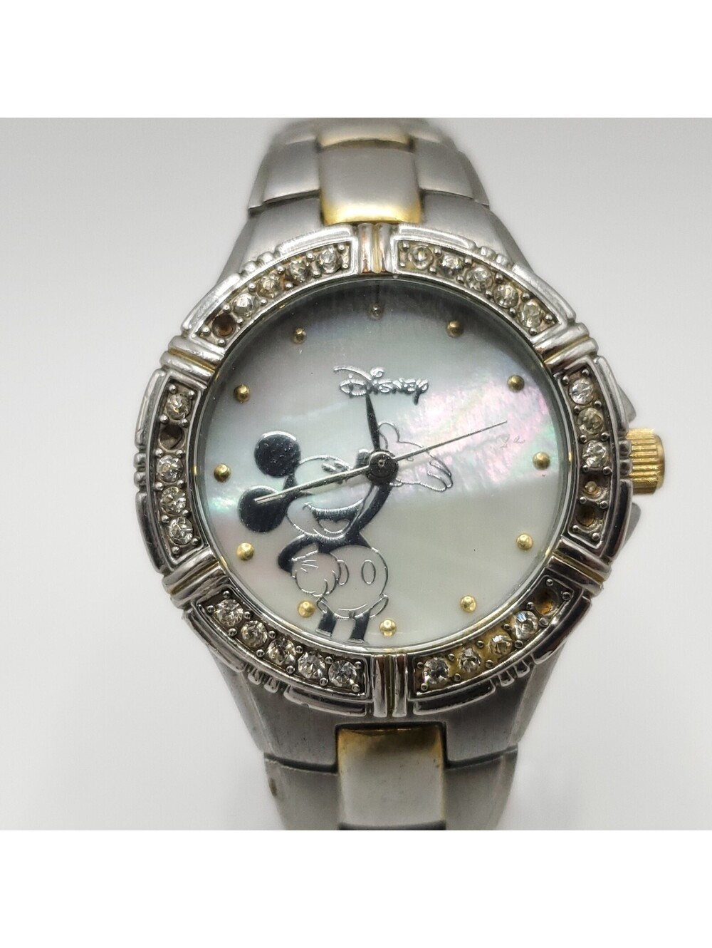 Disney Mickey Mouse Watch Womens 28mm MOP Dial New Battery